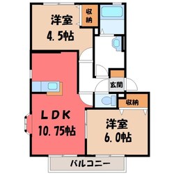 西川田駅 徒歩13分 2階の物件間取画像